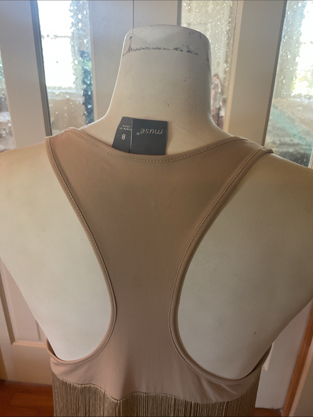 Tan Fringe Racerback Dress - Picture 4 of 4